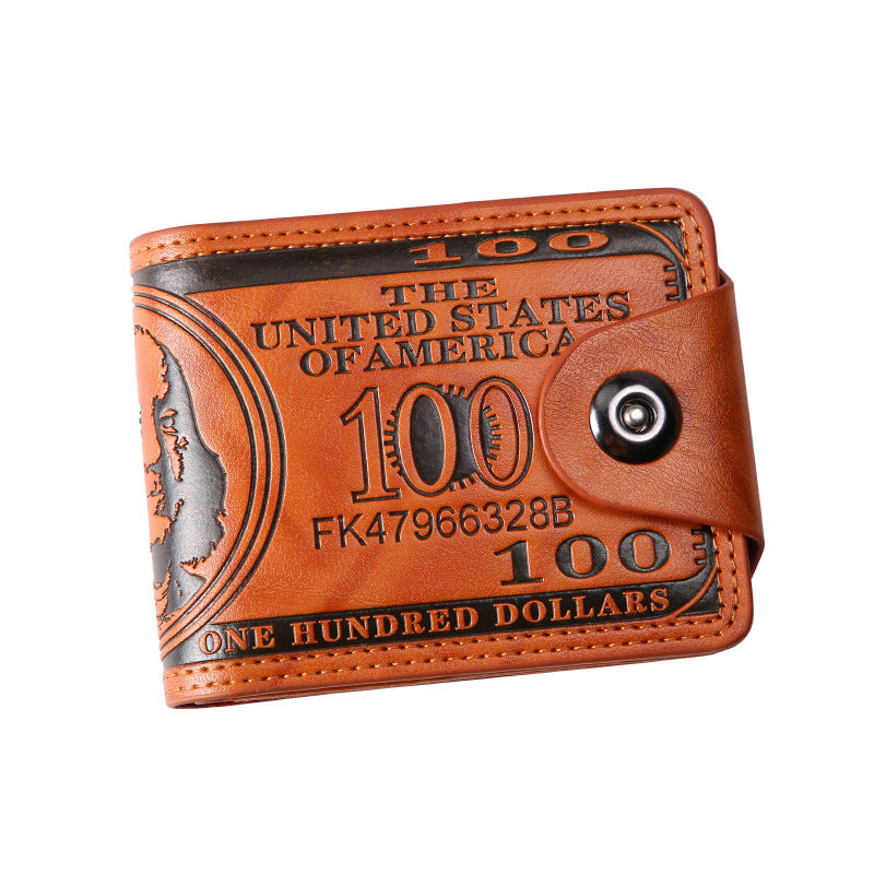Benjamin BIG Dollar Wallet Men's Two-fold Buckle Multiple Card Slots Wallet