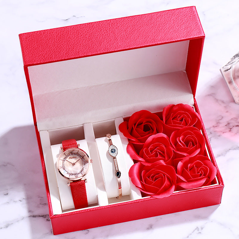 Valentine's Leather Watch Gift Set