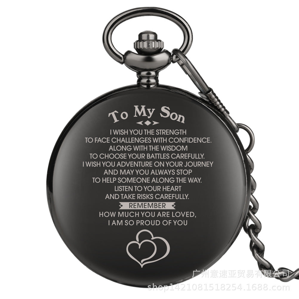 Vintage Commemorative Parent to Son Quartz Pocket Watch