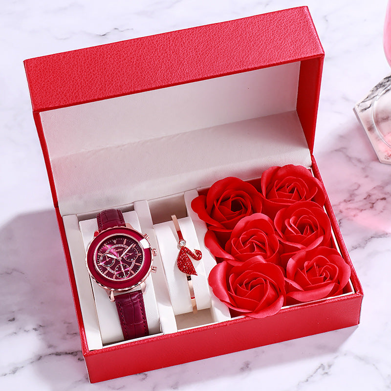 Valentine's Leather Watch Gift Set