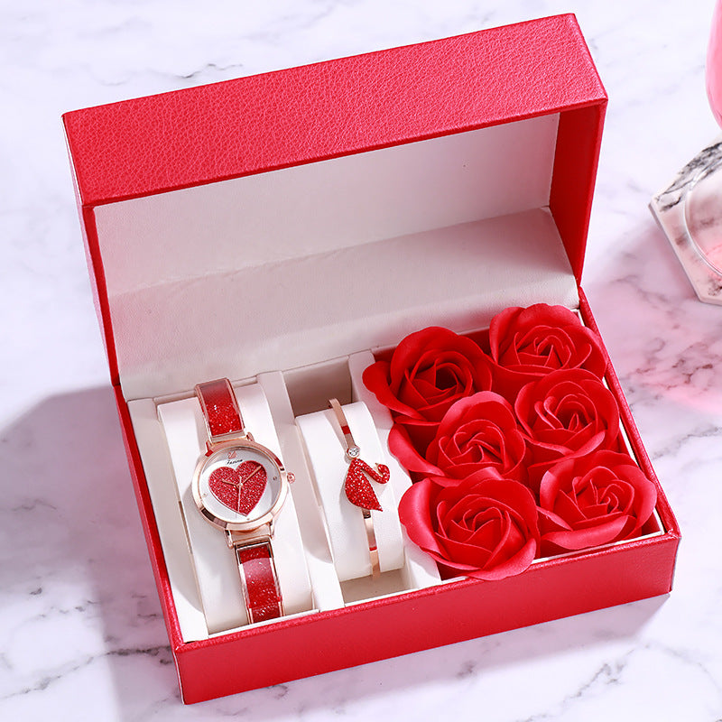 Valentine's Leather Watch Gift Set