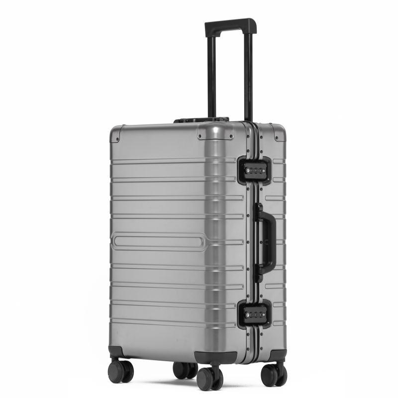 VALIGIA RIGIDA Aluminum Magnesium Alloy Universal Wheel; Airline Approved Premium Metal Zipper Less Suitcase