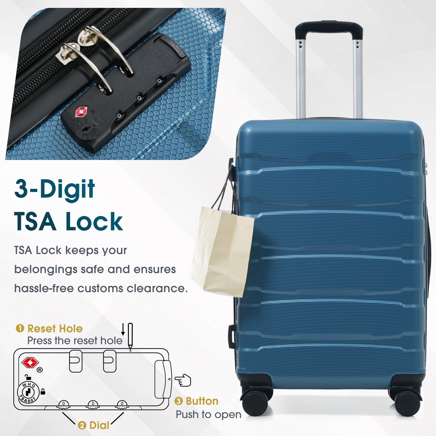 Select Collection 2-Durable Expandable 28 Inch Hard Shell Suitcase With Spinner Wheels, TSA Lock