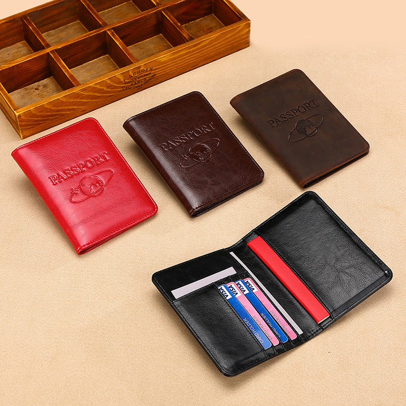 Crazy Horse Genuine Leather Travel Passport Cover