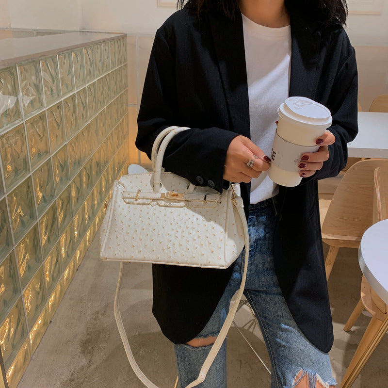 Elite Collection Ostrich Pattern Handbag