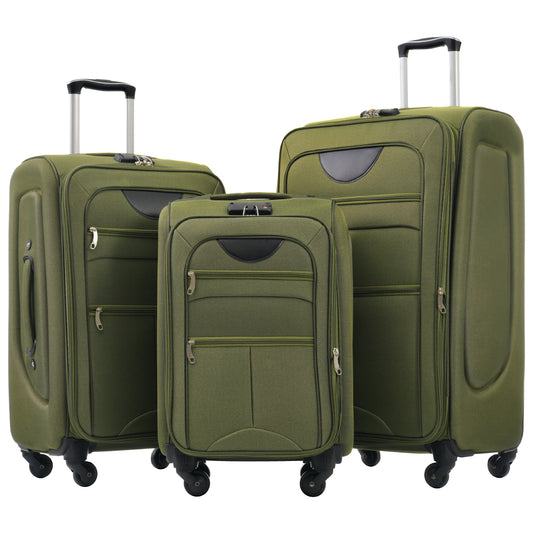 Destination 3-Piece Soft side Luggage Expandable Set Upright Spinner Lightweight Travel Set-22-26-30 Inches