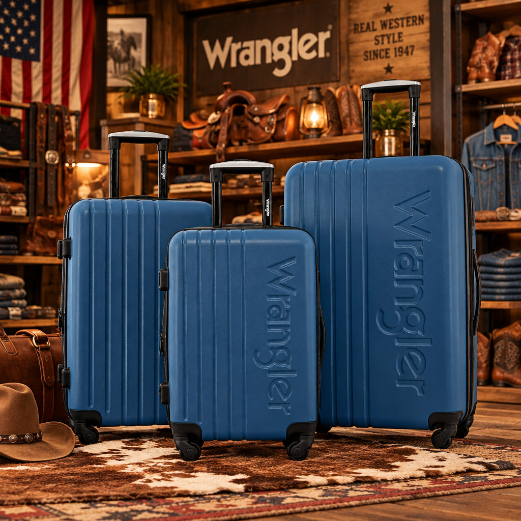 WRANGLER Quest Luggage Vallarta Blue 3 Piece Set (28"/24"/20")