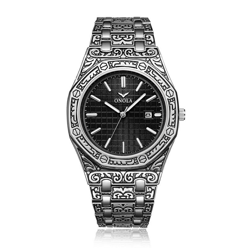 ONOLA Antique Steel Band Waterproof Men's Quartz