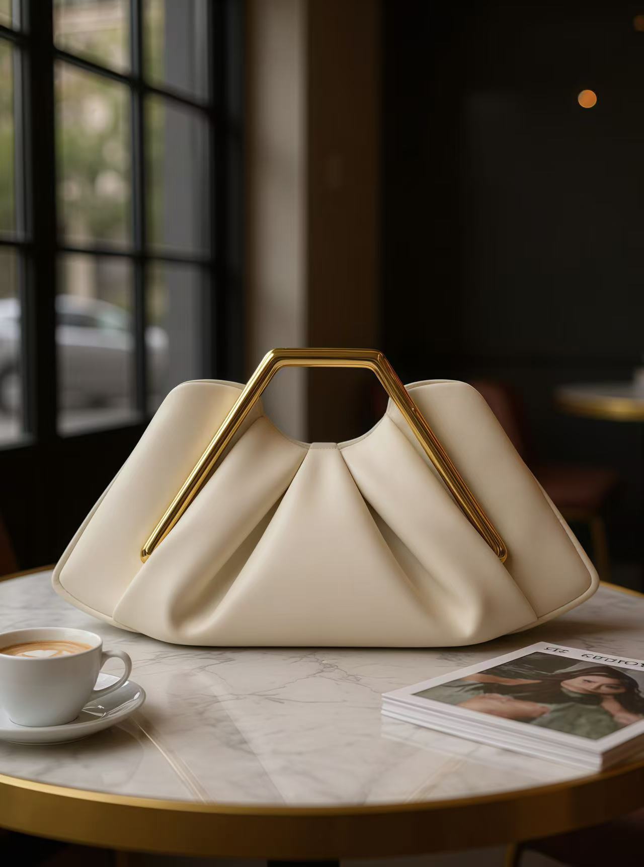 Women's Celebrity-Style Pleated Cloud Evening Bag