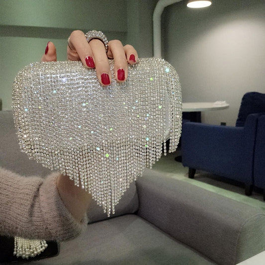 Shiny Diamond Ladies Fringed Evening Bag