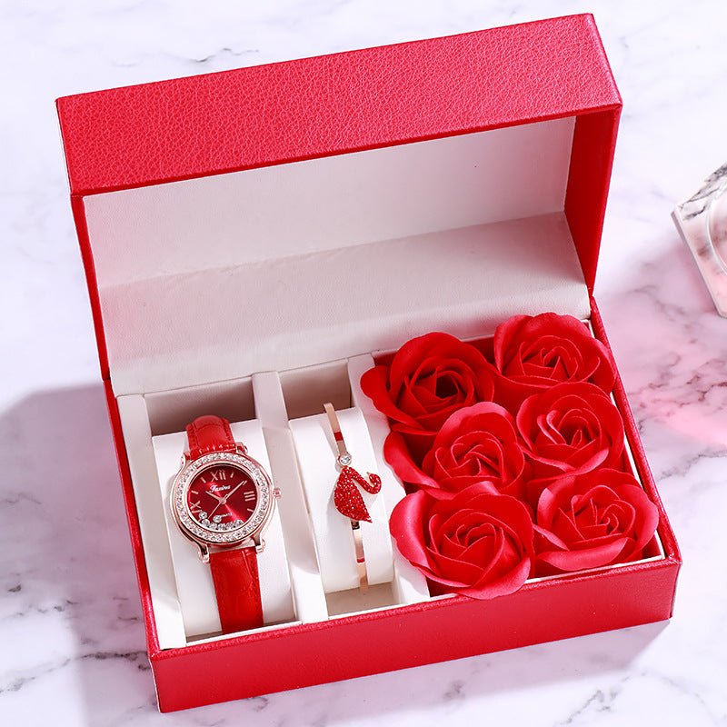 Valentine's Leather Watch Gift Set