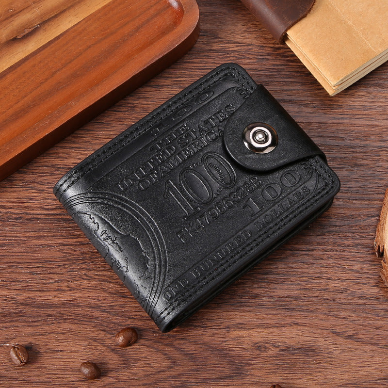 Benjamin BIG Dollar Wallet Men's Two-fold Buckle Multiple Card Slots Wallet