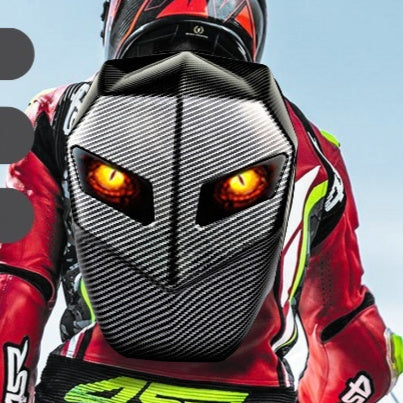 LED Motorcycle Backpack with Light Up Eyes Hard Shell