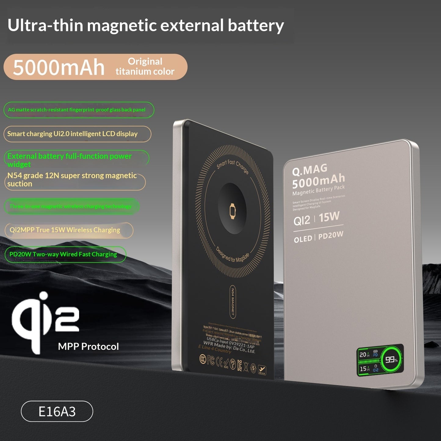 Q.MAG Ultra-thin Magnetic Power Bank