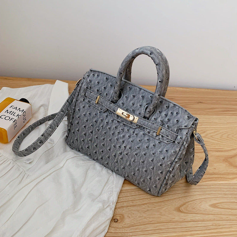 Elite Collection Ostrich Pattern Handbag