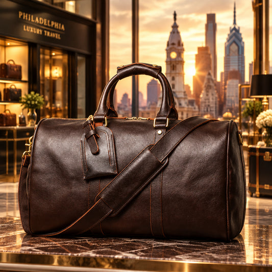 Smooth Textured Leather Duffle Bag