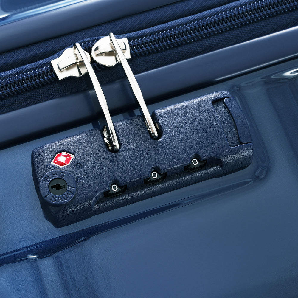 ESCAPE NAVY Luggage Sets 5 Piece, 20-inch With USB Port, ABS Durable Suitcase With Travel Bags,