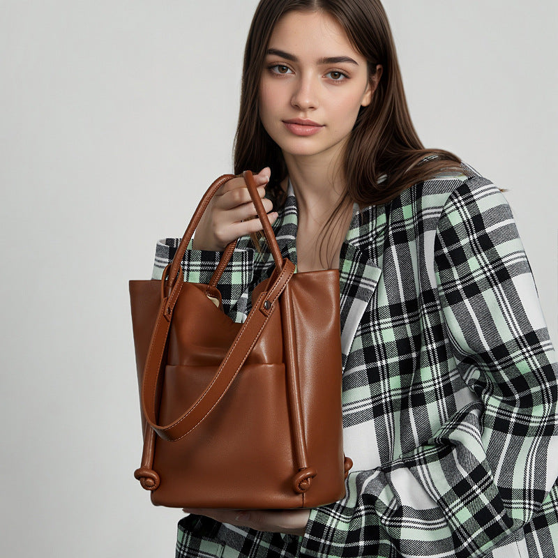 Vincent Premium Soft Genuine Leather Large Capacity Tote Bag