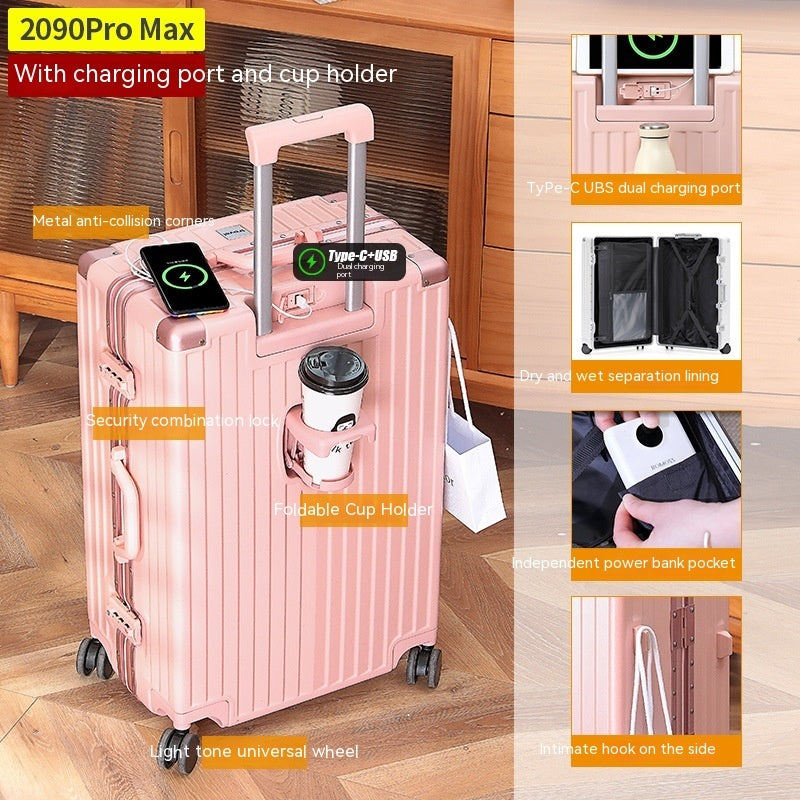 PROMAX 20" Zipperless Carry-On Luggage with USB & Cup Holder