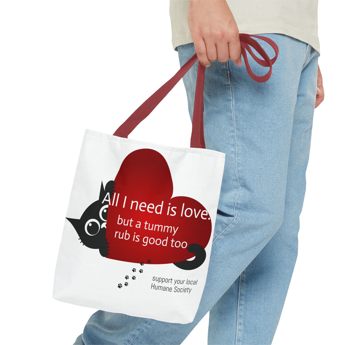 Cat Lover Tote Bag — Heart Design