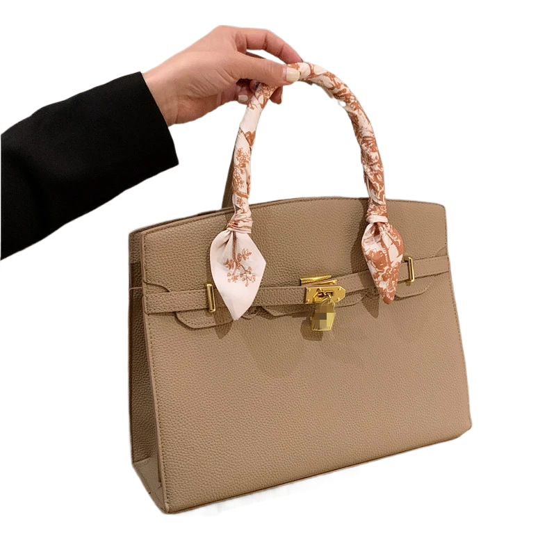 MARLOWE KELLY BAG, Women's Fashion Lock Scarf Kelly Shoulder Bag