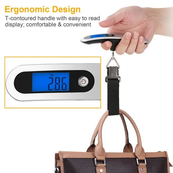 Portable Digital Luggage Scale 50kg 10g LCD Hanging Luggage Scale