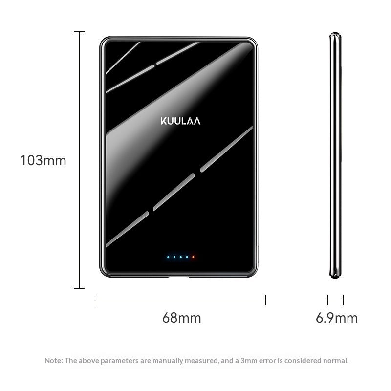 KUULAA Power Bank Ultra Slim 5000mAh Mini Magnetic Wireless Power Bank