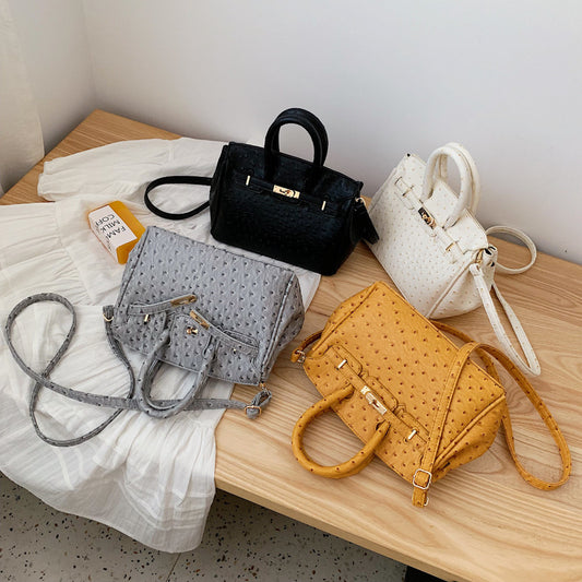 Elite Collection Ostrich Pattern Handbag