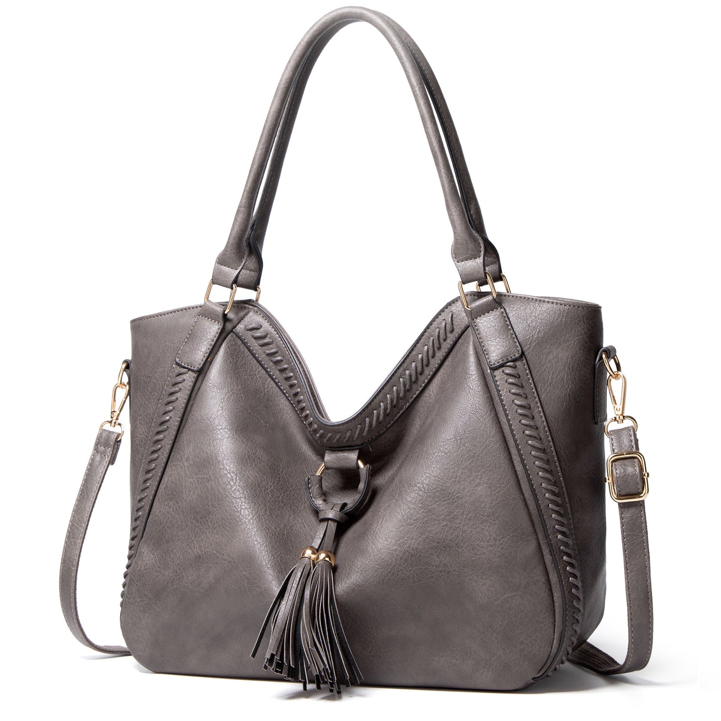 Leather Tassel Tote Bag