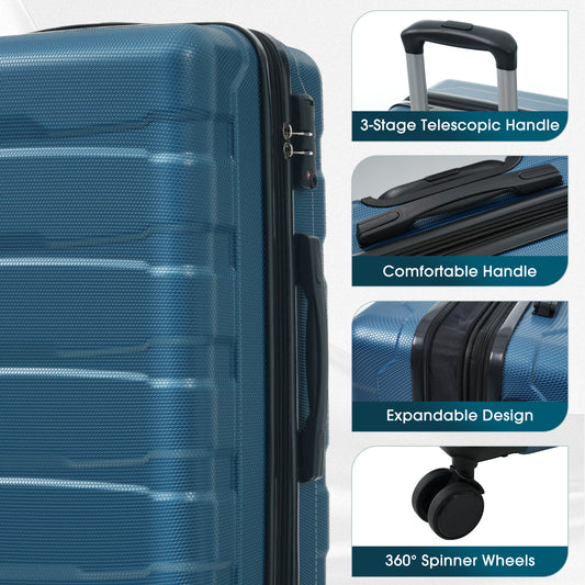 Select Collection 2-Durable Expandable 28 Inch Hard Shell Suitcase With Spinner Wheels, TSA Lock