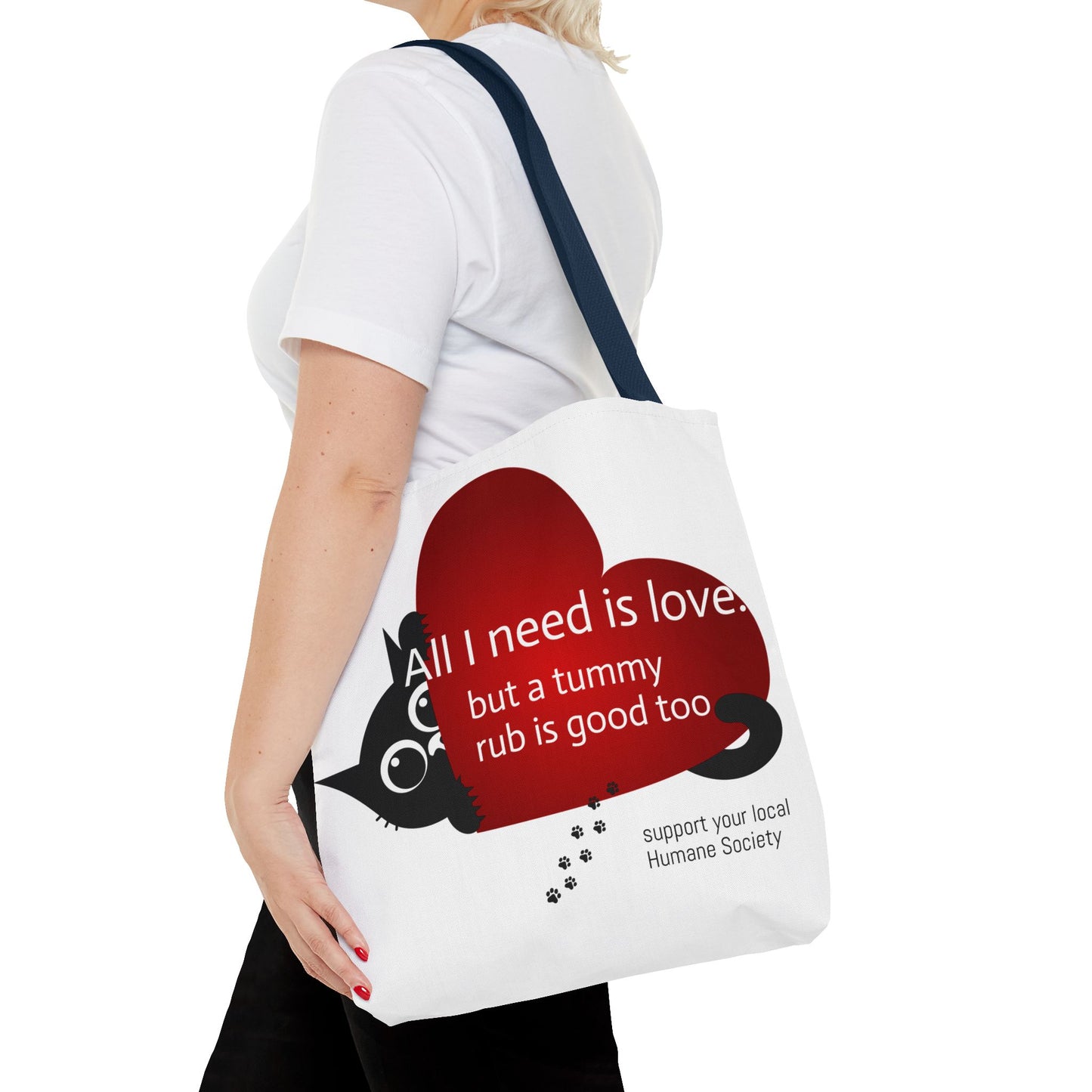 Cat Lover Tote Bag — Heart Design