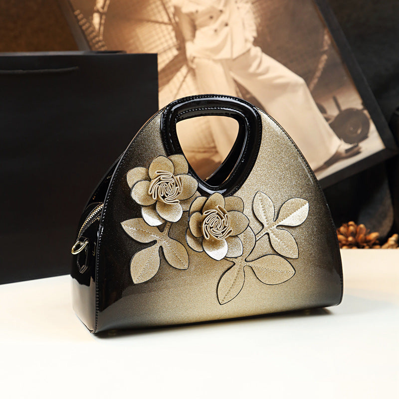 Flower Niche Leather Hand Bag