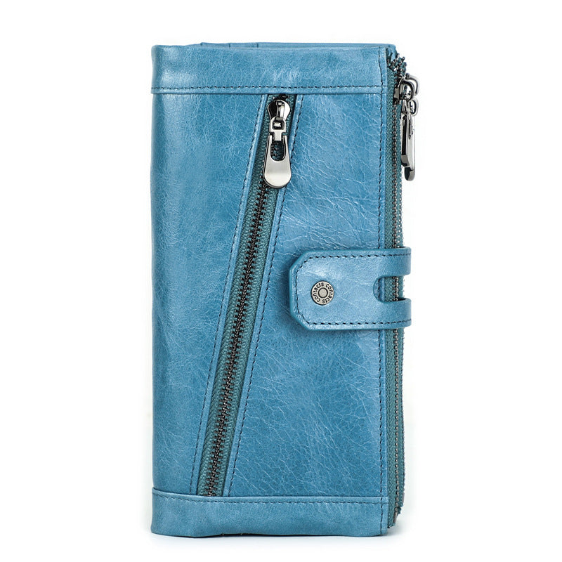 Anti-Theft Genuine Leather Lady's Wallet - RFID