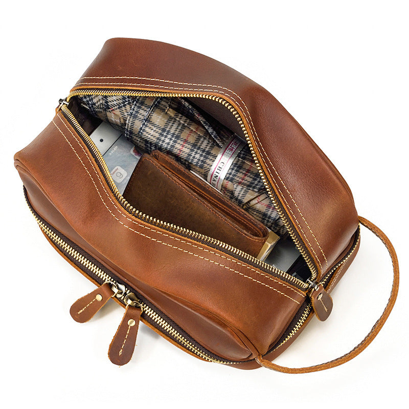 Leather Men's Travel Toiletry Bag