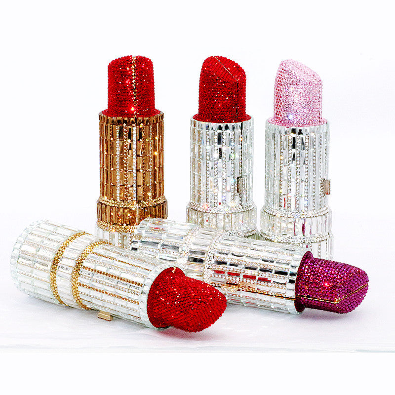 Handmade Rhinestone Lipstick Bag