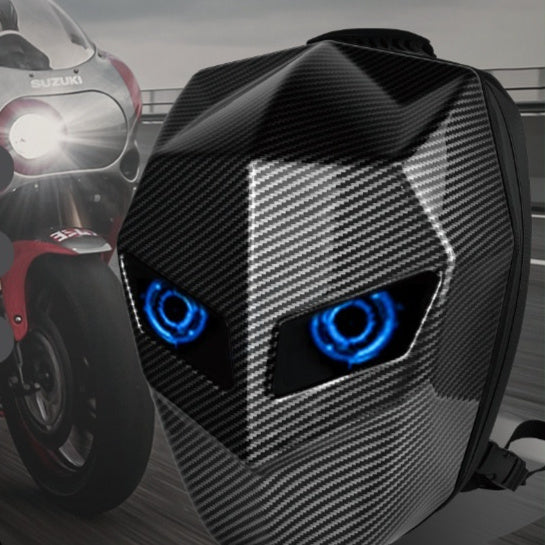 LED Motorcycle Backpack with Light Up Eyes Hard Shell