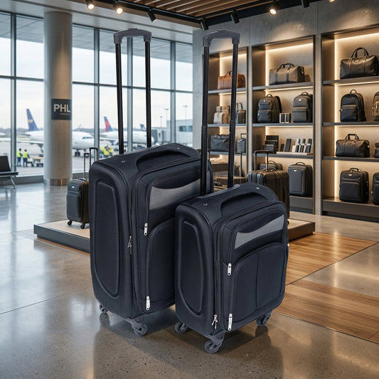 FLIGHT CREW ELITE 20" 24"  Two-piece Suitcase Set Universal Wheel BLACK