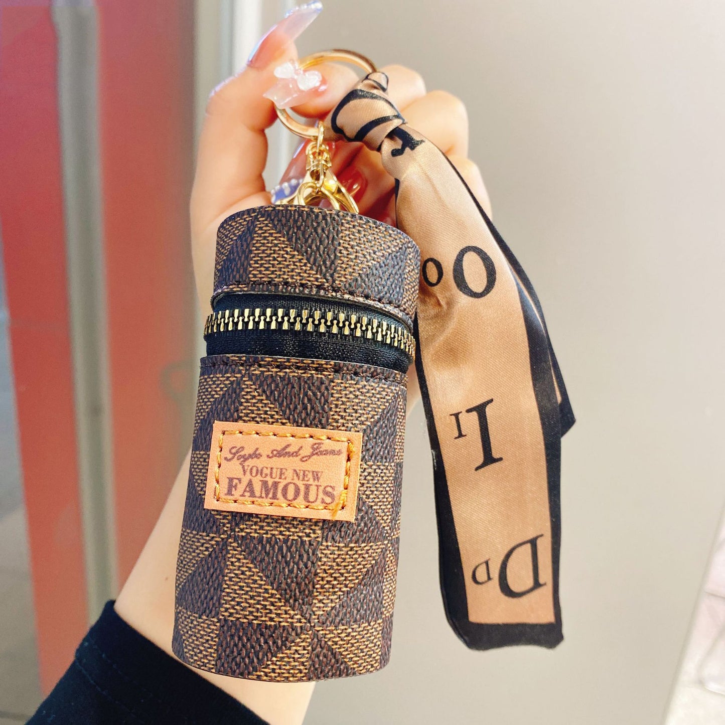 Keychain Leather Mini Pendant Bag