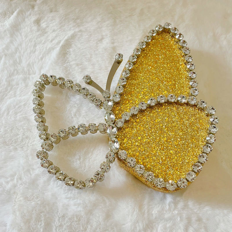 Fashionable Diamond Butterfly Clutch