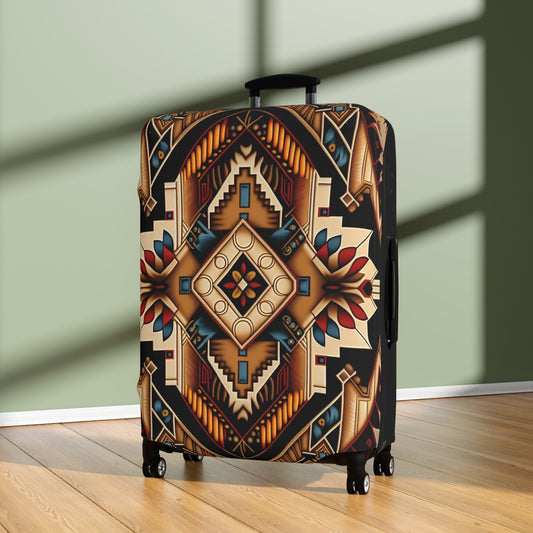 Geometric Aztec Luggage Cover — Tribal Travel Protector