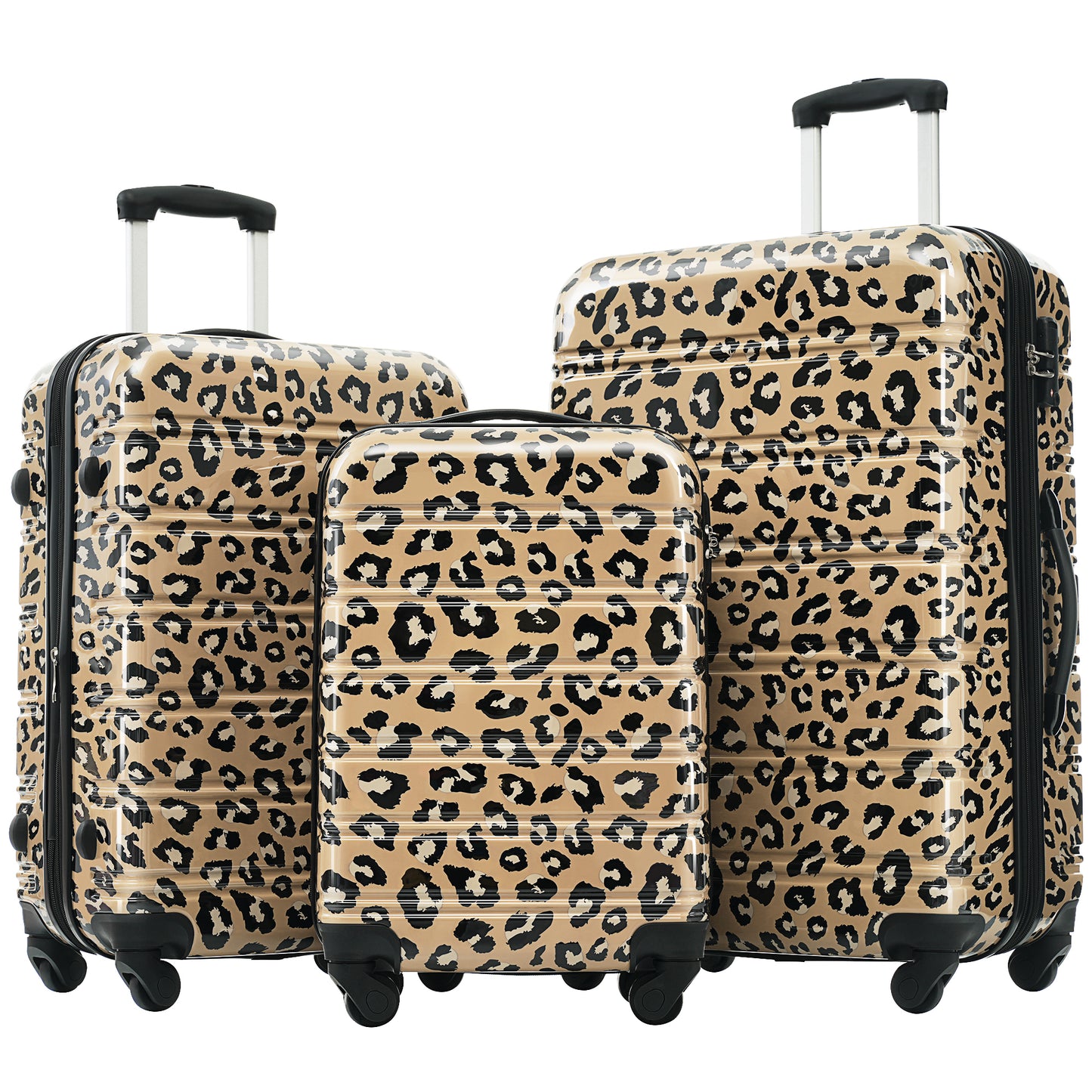 GETAWAY LEOPARD Hard Shell 3 Pcs Spinner Suitcase With TSA Lock Lightweight-20" 24" 28"