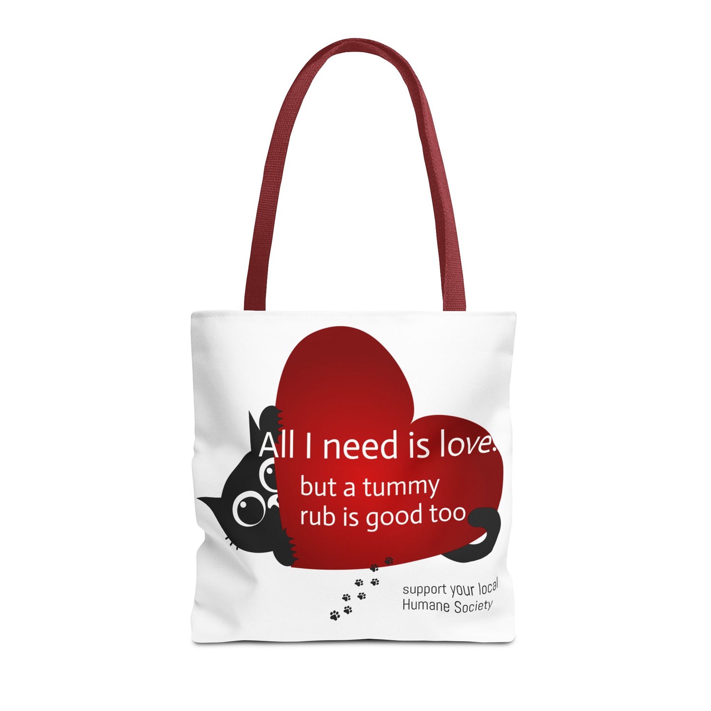 Cat Lover Tote Bag — Heart Design