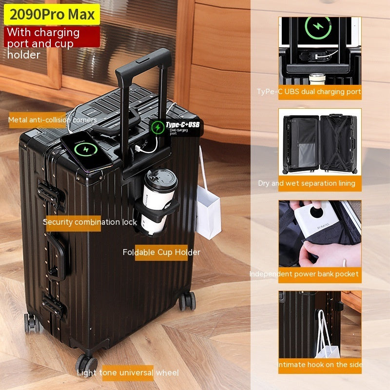 PROMAX 20" Zipperless Carry-On Luggage with USB & Cup Holder