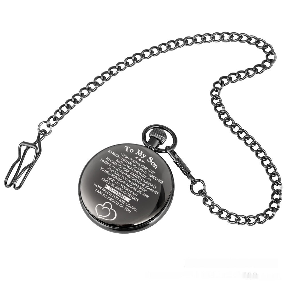Vintage Commemorative Parent to Son Quartz Pocket Watch