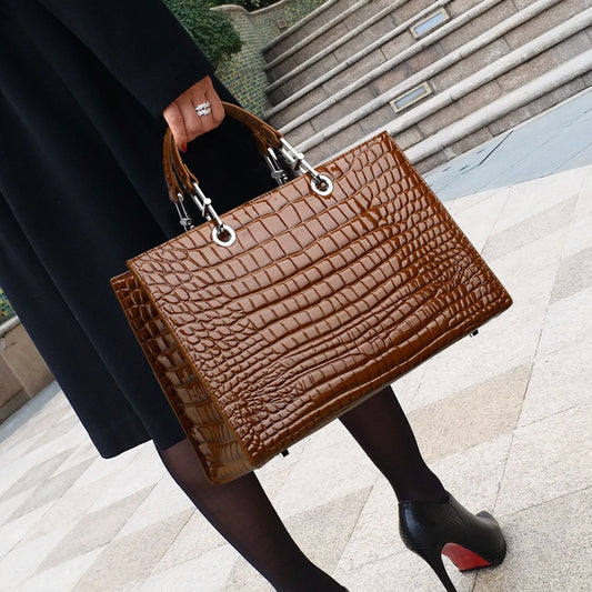 CAT WOMAN Genuine Leather TOTE Handbag