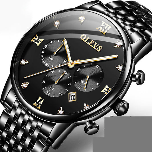 OLEVS Multi-function Chronograph Quartz Watch Night Light Waterproof