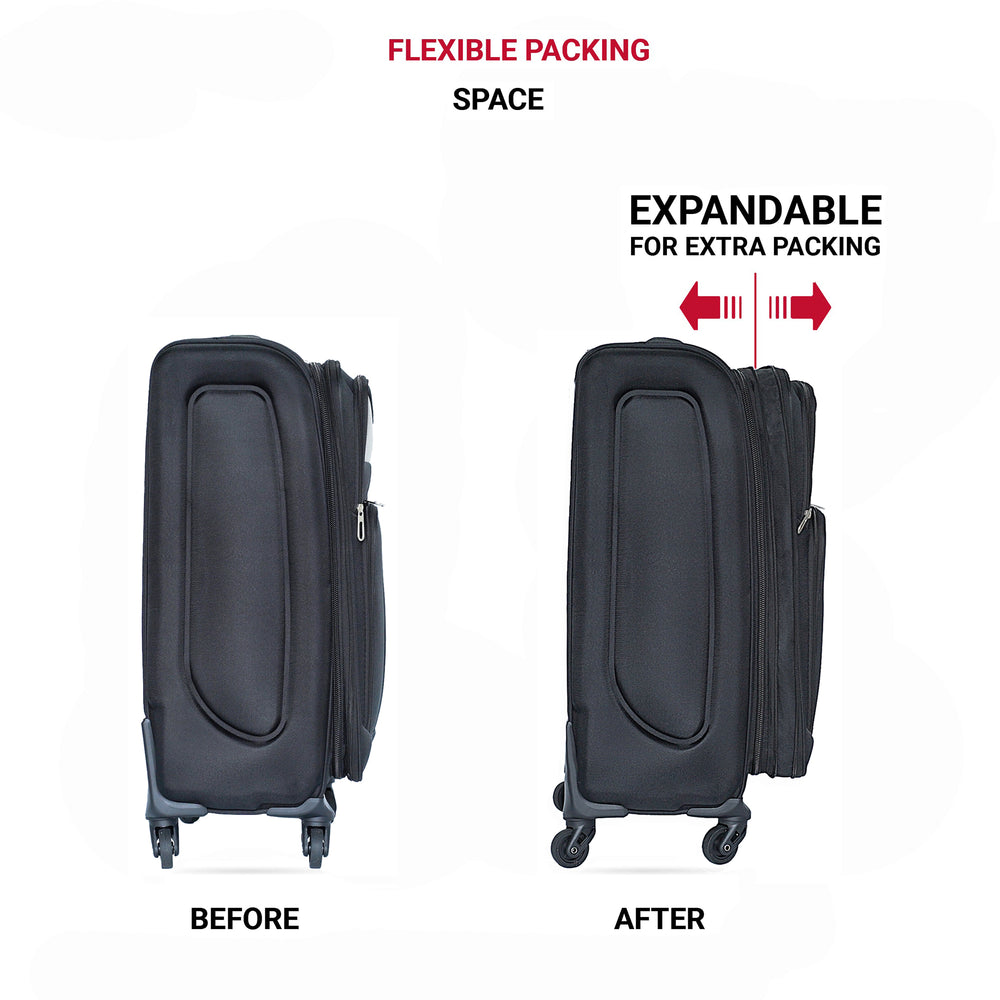 FLIGHT CREW ELITE 20" 24"  Two-piece Suitcase Set Universal Wheel BLACK