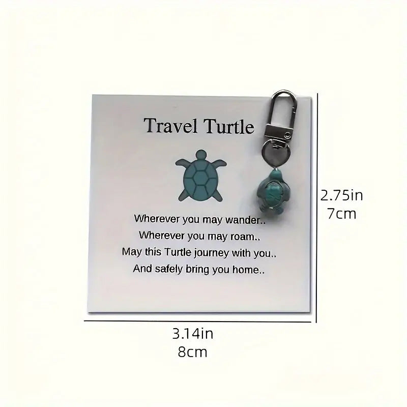 Travel Turtle Turquoise Decorative Bag Pendant