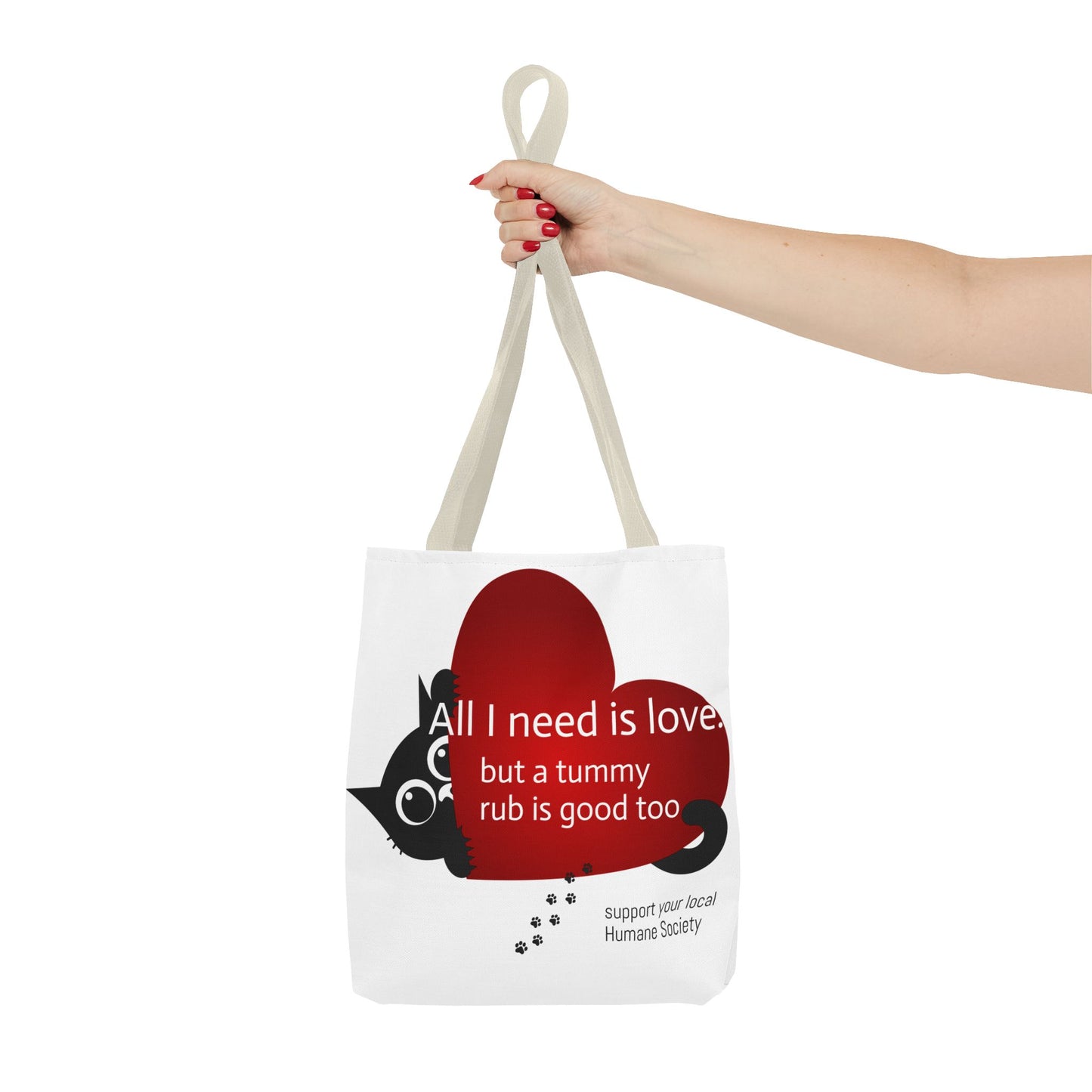 Cat Lover Tote Bag — Heart Design