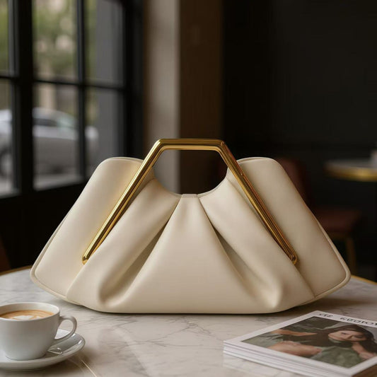 Women's Celebrity-Style Pleated Cloud Evening Bag